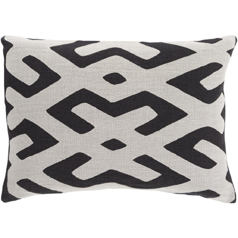 Coussin lombaire en lin Alona, Bleu/Gris, Housse de coussin seulement - sans coussin