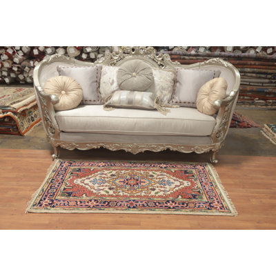 Tapis décoratif géométrique en laine 3 x 5