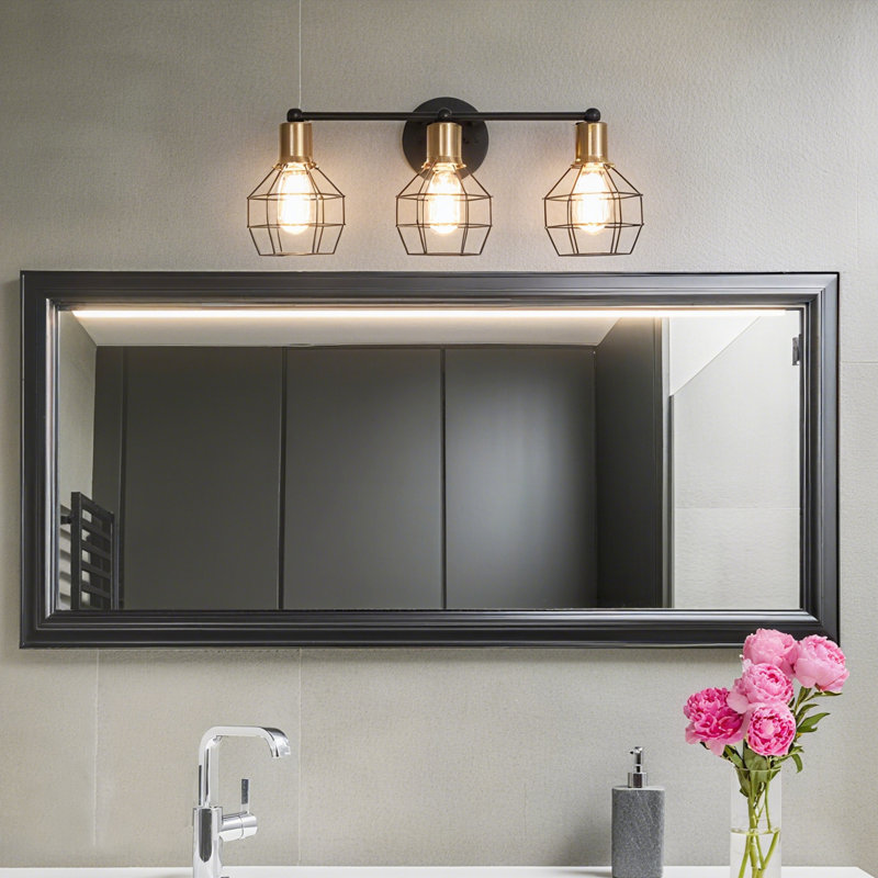 3-Light Modern Dimmable Bathroom Metal Vanity Light