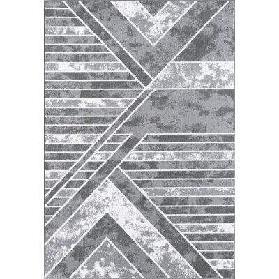 Flachgewebe-Teppich in Grau