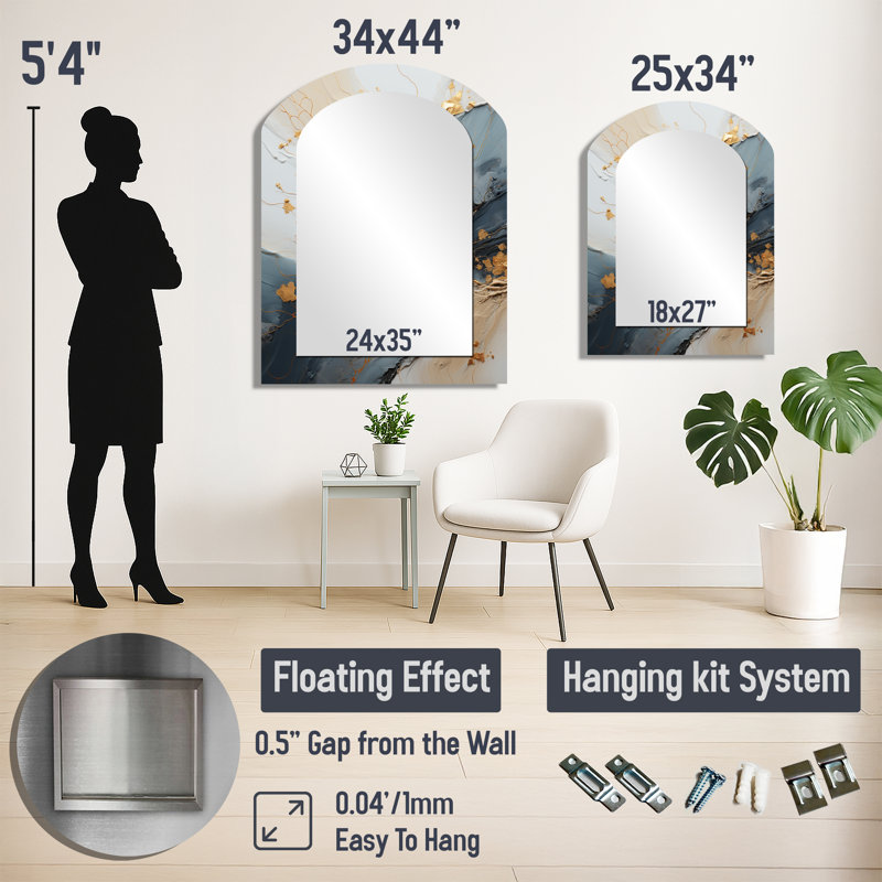 Miroir d'appoint Glam, 34" x 25"