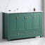 Meuble-lavabo 48 po avec lavabo en céramique - Rangement abondant 4 portes à fermeture en douceur et 2 tiroirs en bois massif pour une esthétique contemporaine et un design intérieur gracieux-89645591