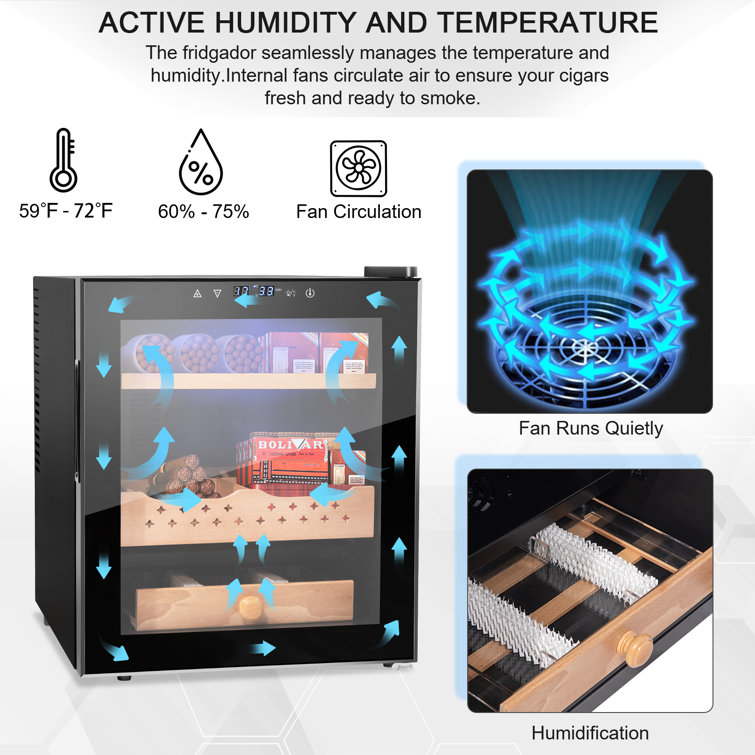 Cigar Humidor Hygrometer Gauge: Built-in Temperature & Humidity