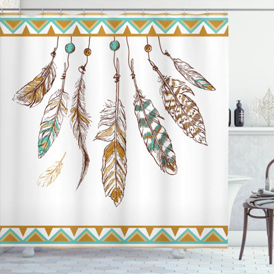 Feather House Shower Curtain with Hooks Included