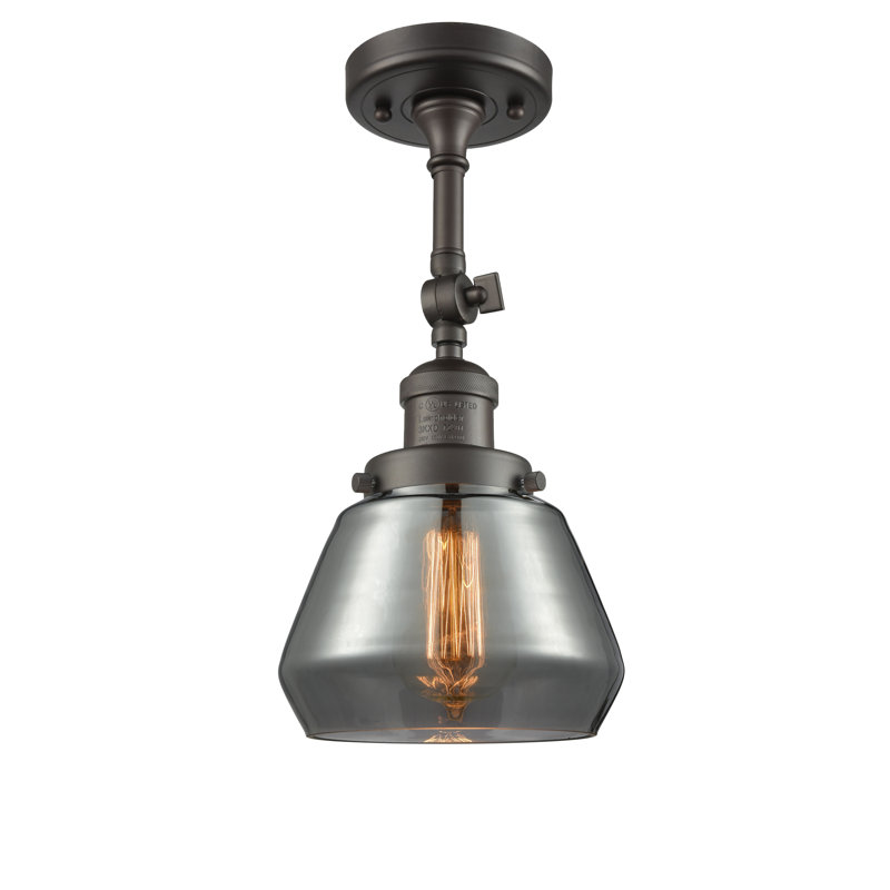 Chill Glass Semi Flush Mount, Oil Rubbed Bronze, Smoked