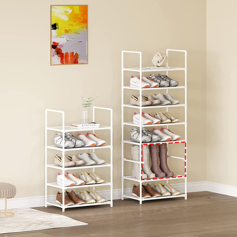 10 Pair Shoe Rack, White