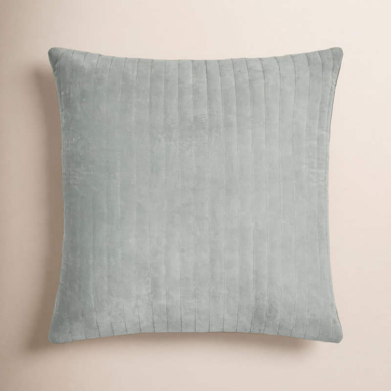 Coussin en coton Beyerne, 22 po x 22 po, Polyester/ Bourre en polyester, Sauge