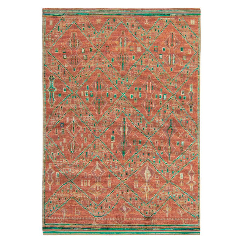 Moroccan Hand Knotted Silk Area Rug, Rectangle 10' x 14'
