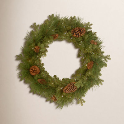 24" Spruce Pre-Lit Wreath