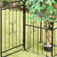 Arche de jardin 86 po en métal avec treillis, porte verrouillable, pot à fleurs, mariage, boîte à plantes grimpante 86,5 po H barrière verrouillable, décoration de mariage, plantes grimpantes