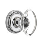 Rope Rosette with Oval Clear Crystal Door Knob