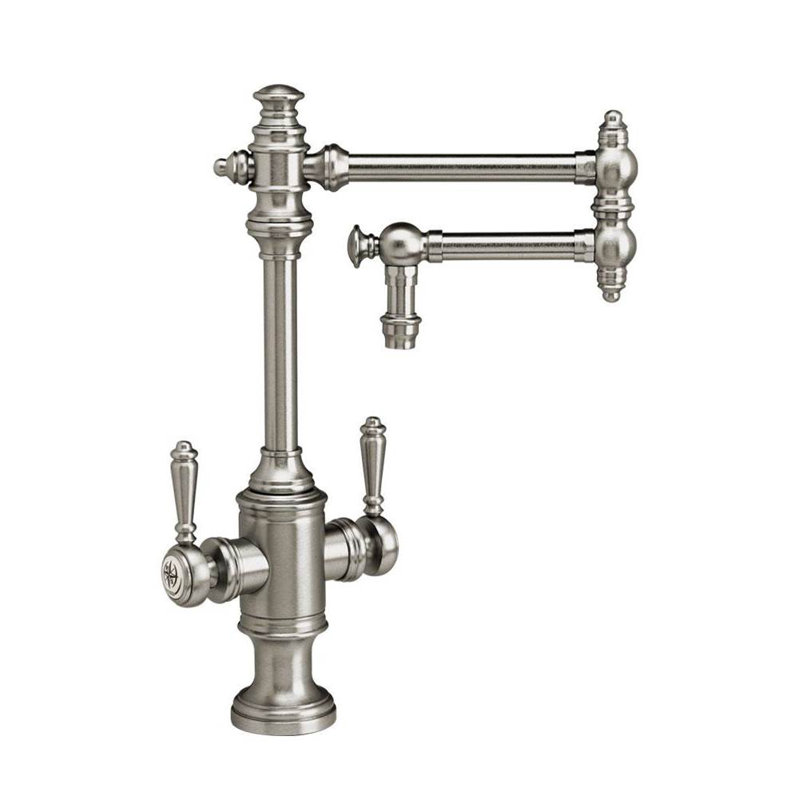 Towson Two Handle Kitchen Faucet - 12" Articulated Spout, Satin Chrome