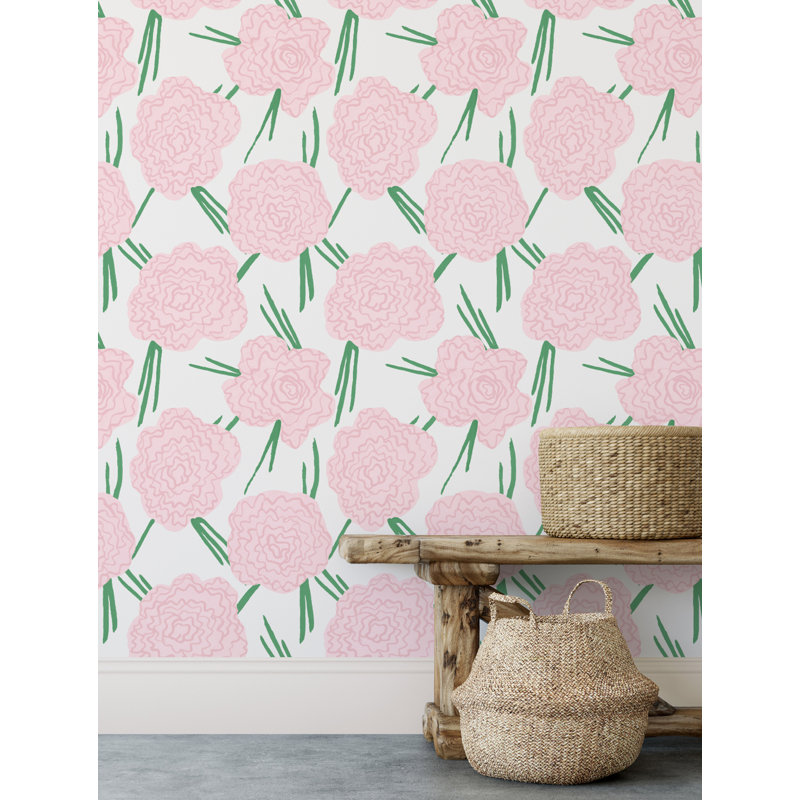 Susan Hable Floral Wallpaper Roll by Susan Hable, Off White