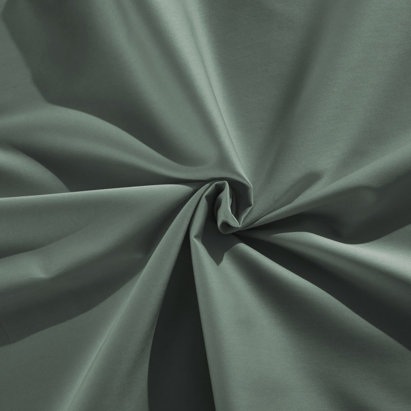 Satin Duvet Cover with Zipper Closure and Corner Ties, OEKO-TEX Certified, Green, King Duvet Cover + 2 Pillow Shams