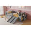 Lit mezzanine simple pour enfants avec glissade, rangement pour bibliothèque mobile, garde-corps, cadre de lit mezzanine bas pour enfants