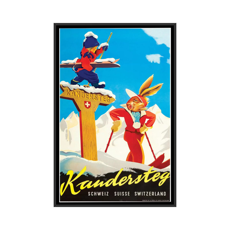 « kandersteg, switzerland », impression sur toile, H 26 po x l 18 po x P 1,5 po, Toile avec cadre noir, Pas de tapis