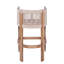 Ensemble de 2 tabourets de bar d'extérieur, tabouret de bar en corde beige avec coussin beige doux