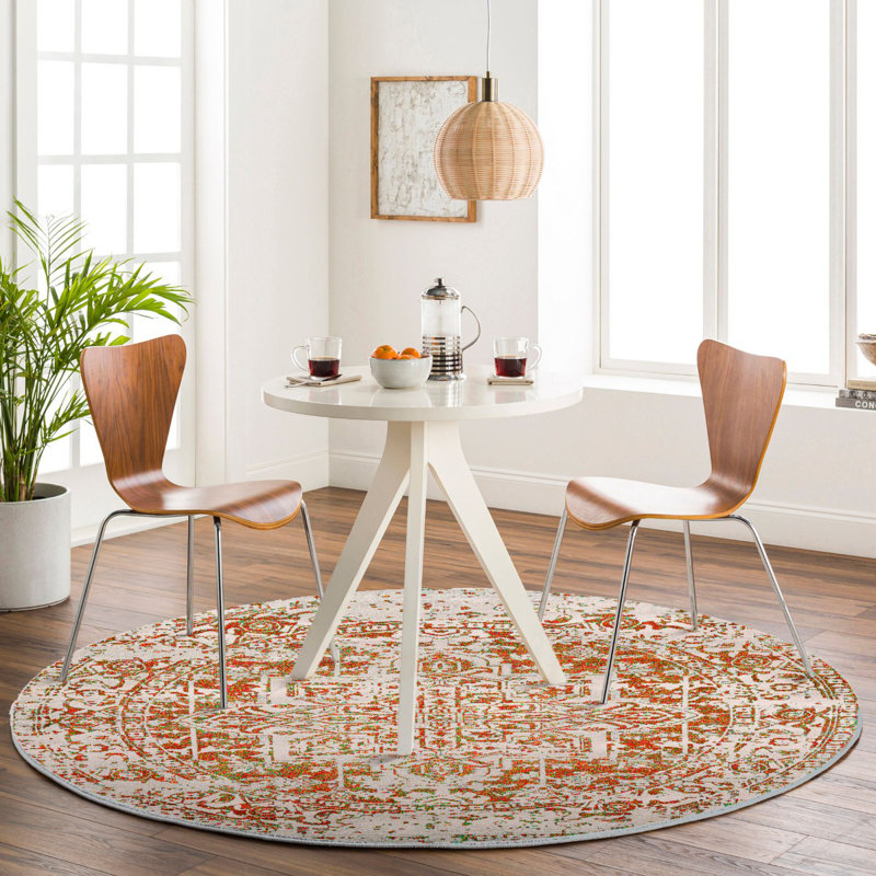 Burnt Orange Traditional Rug, Bordered Floral Rug For Living Room, Dining Room, Bedroom, Rectangle 120 x 170 cm