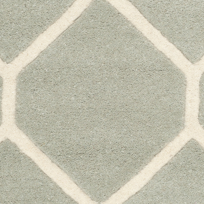 Tapis géométrique en laine touffeté à la main Chatham, Tapis de couloir 2 pi 3 po x 7 pi