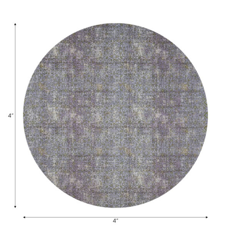 Sous-verres ronds en cuir végétalien Iznik, Doré / mauve