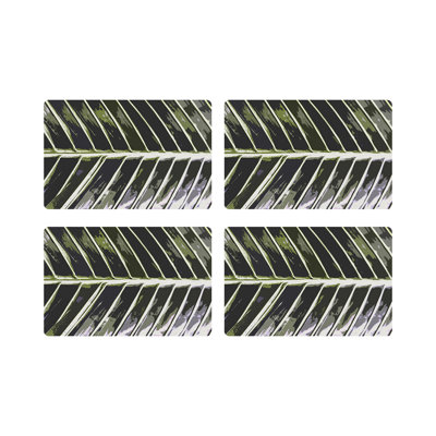 Tropical Leaf Vegan Leather Rectangle Pebble Placemat