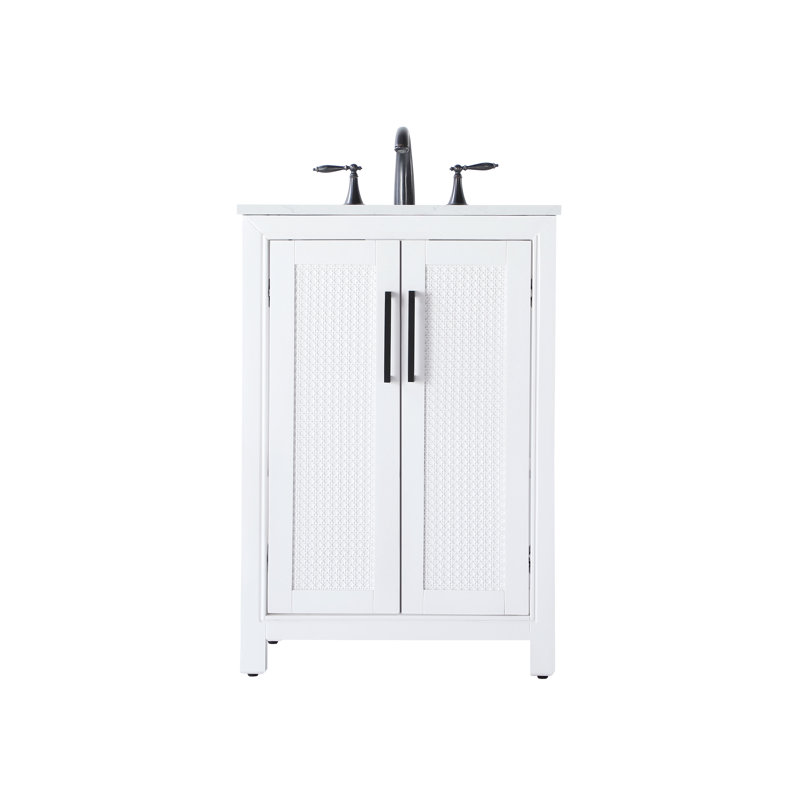 24 inch Single Bathroom Vanity, White