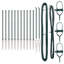 Fence Posts With Spike 13 Pcs Diameter32 Mm Galvanised Steel-2001151218-2001151231