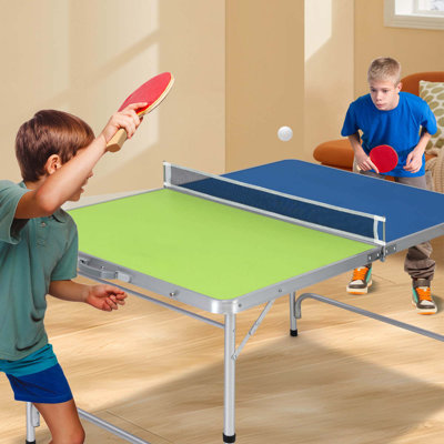 47" X 30" Mini Table Tennis Table With Adjustable Height For Indoor Outdoor