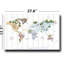 «Soft Animal World Map Kids», art mural en toile avec cadre en pin - 27,6 po x 17,7 po
