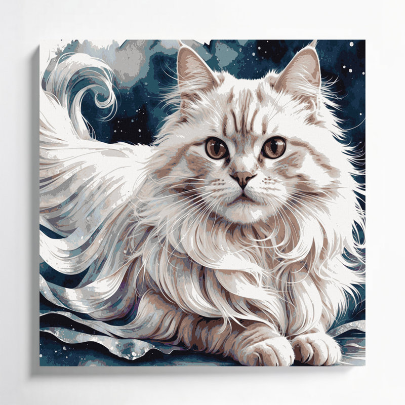 Art mural sur toile chats manchouriens gris, H 16 po x l 16 po