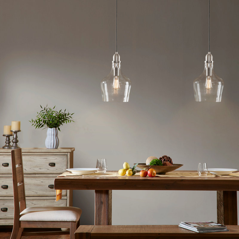 Luminaire suspendu en forme de cloche, Silver, 95.5" H x 9" W x 9" D
