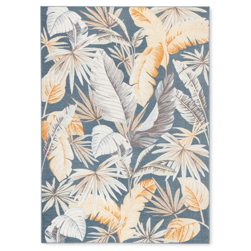 Tapis d'extérieur à feuillage tropical Taco, Rectangle 6 pi 6 po x 9 pi 2 po
