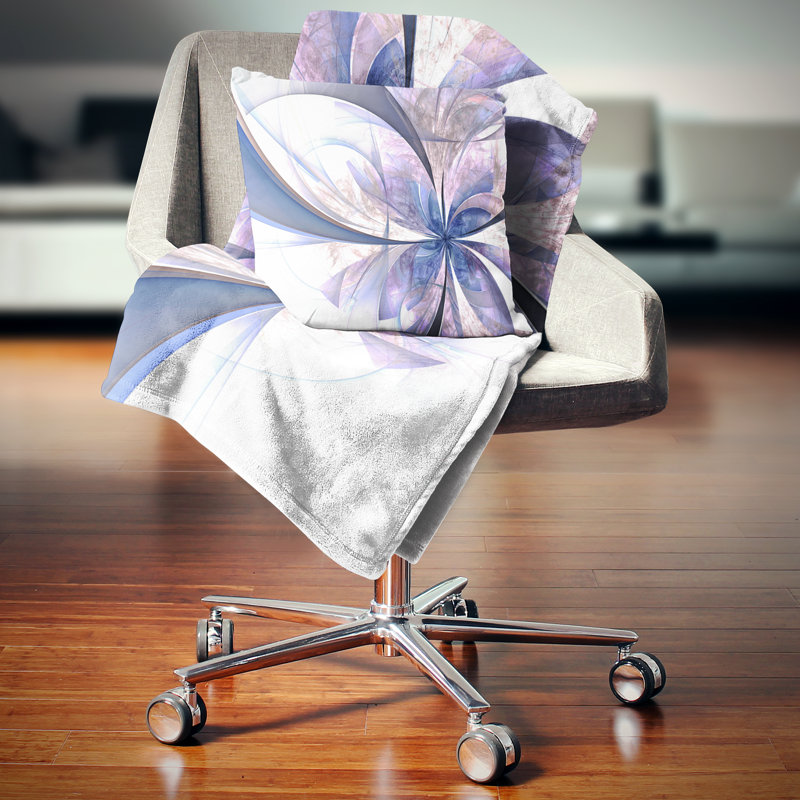 Coussin de conception floral fractal, 18 po x 18 po, Coussin décoratif