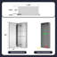Pharmacie à fixation en surface ou encastrée en aluminium avec porte miroir biseautée et 3 tablettes réglables en verre-572403989-593845766