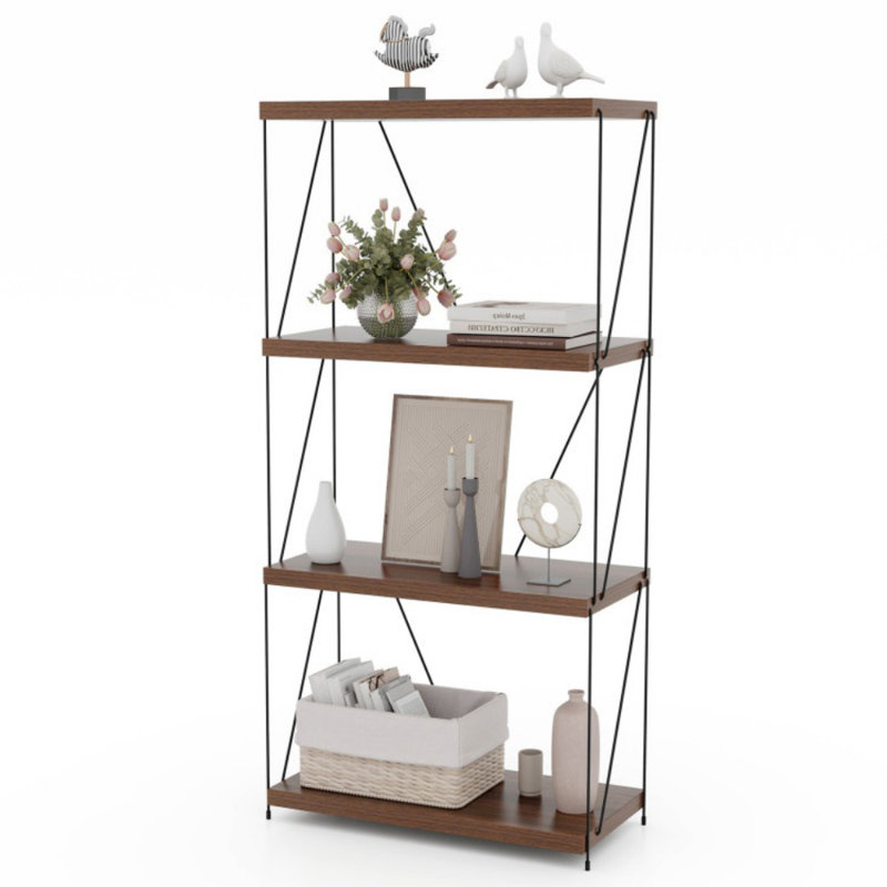 4-Tier Multipurpose Display Rack with Metal Frame