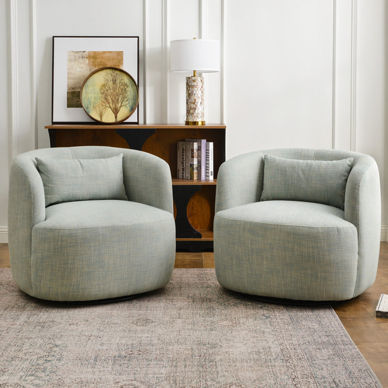 Fauteuil demi-tonneau rotatif 2 pièces, Sarcelle