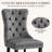 3-Piece Dining Table Set, 36" Round Tempered Glass Table And 2 Tufted Velvet Upholstered Chairs With Nailhead Trim And Pull Ring-1024660183