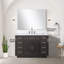 Meuble-lavabo simple en chêne brun 48 po X P 22 po D, comptoir en marbre de Carrare, ensemble de robinet et Miroir-118024625