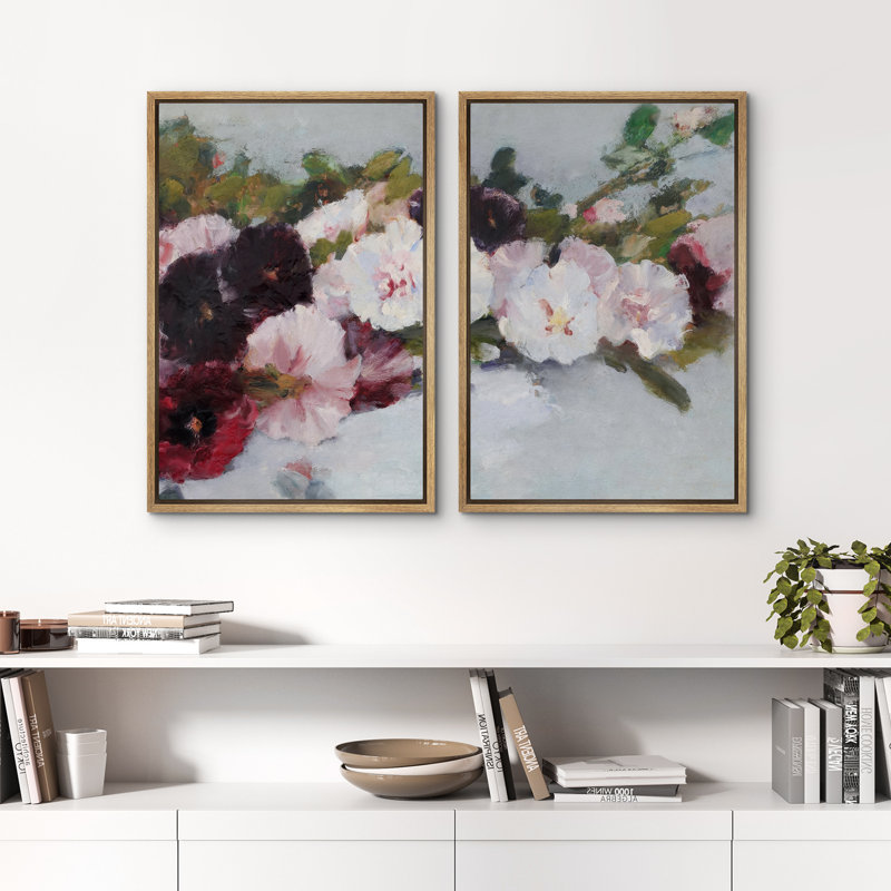 2 pièces, impression romantique romantique floral nature morte pour salon, H 36 po x l 24 po x P 1,5 po, Naturel