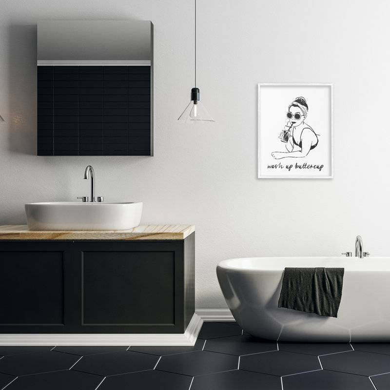 Giclée rétro encadrée par Washed Buttercup, Giclée encadrée blanc bord de mer, H 20 po x l 16 po