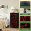 Commode à 4 tiroirs pour la chambre à coucher Élégants lys rouges Dentelle dorée Détails Petite petite commode à vêtements pour organisateurs de placard avec commode