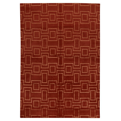 Hand Knotted Area Rug in Red
