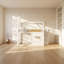 Lit double à tablette en bois massif Aaden l 57,4 po x P 94,2 po x H 97,8 po