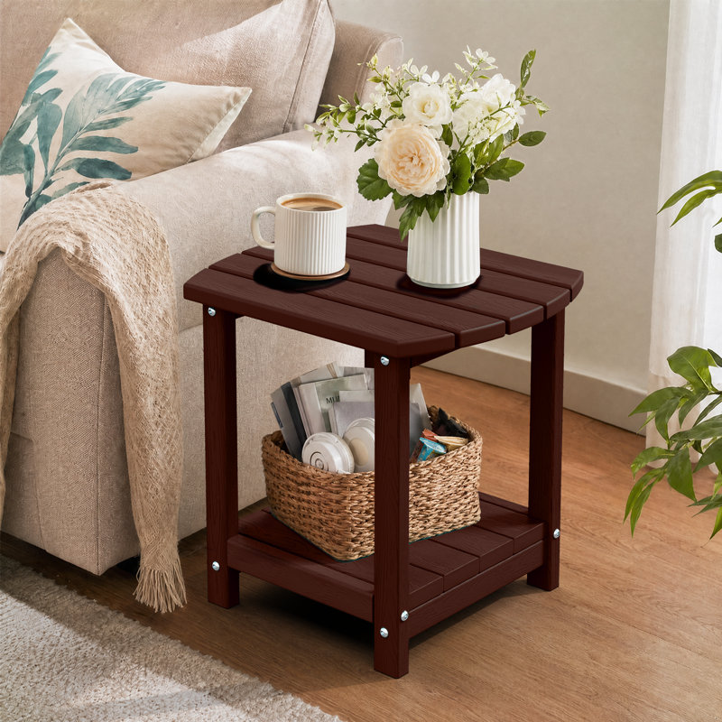 Table de bout d'extérieur en PEHD Adirondack, Brun