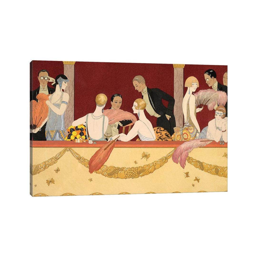 Eventails, Engraved, 1924 by George Barbier - Wrapped Canvas Painting