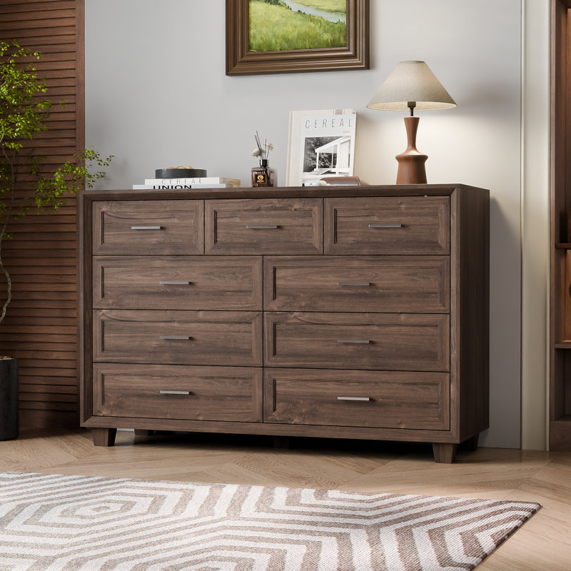 Commode double 9 tiroirs, Brun