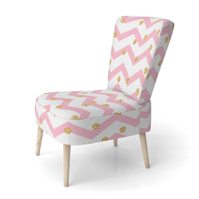 Chaise d'appoint rembourrée en velours rose