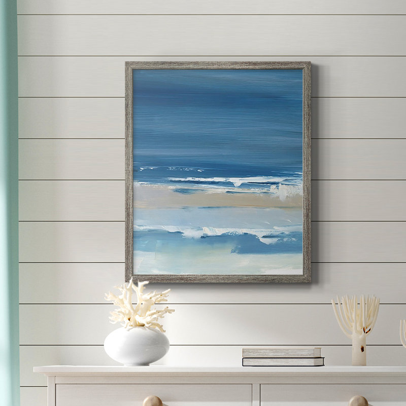 Toile encadrée de qualité supérieure Coastal Colors II - prête à être accrochée, Argent patiné, H 24 po x l 20 po