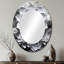 Minimalisme noir et blanc succulent I - Miroir décoratif floral ovale sur métal-964857284