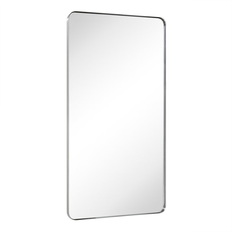 Miroir de salle de bain Javeion, Nickel brossé, 60 po x 30 po
